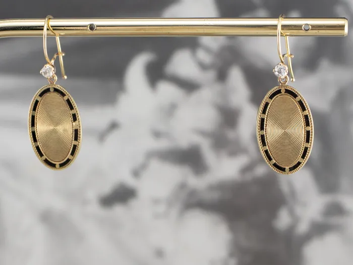 Enamel Diamond and Gold Cufflink Earrings Market Square Jewelers Earrings Enamel Diamond and Gold Cufflink Earrings Market Square Jewelers Earrings