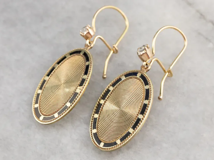 Enamel Diamond and Gold Cufflink Earrings Market Square Jewelers Earrings Enamel Diamond and Gold Cufflink Earrings Market Square Jewelers Earrings