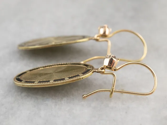 Enamel Diamond and Gold Cufflink Earrings Market Square Jewelers Earrings Enamel Diamond and Gold Cufflink Earrings Market Square Jewelers Earrings