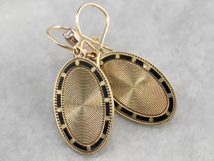 Enamel Diamond and Gold Cufflink Earrings Market Square Jewelers Earrings Enamel Diamond and Gold Cufflink Earrings Market Square Jewelers Earrings