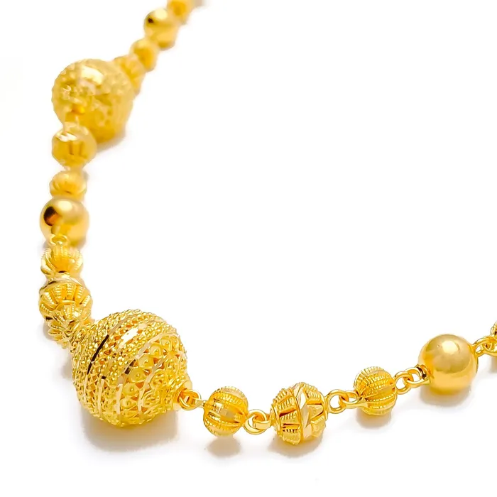 Festive Beaded 22k Gold Long Handmade Chain 30 Andaaz Jewelers Necklaces Festive Beaded 22k Gold Long Handmade Chain 30 Andaaz Jewelers Necklaces