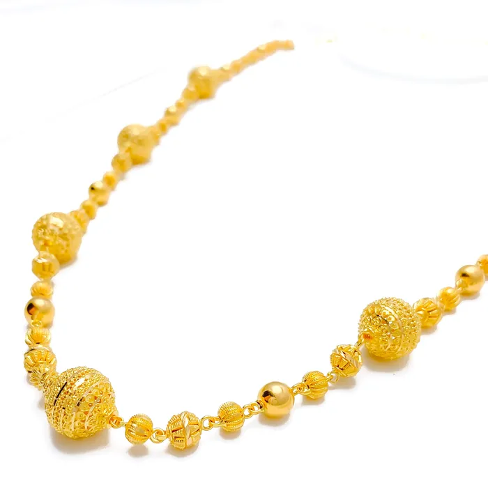 Festive Beaded 22k Gold Long Handmade Chain 30 Andaaz Jewelers Necklaces