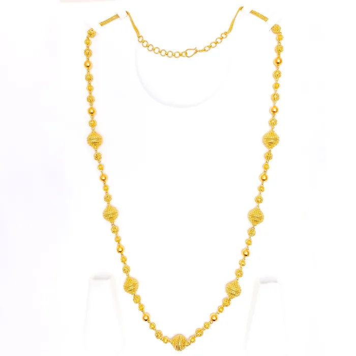 Festive Beaded 22k Gold Long Handmade Chain 30 Andaaz Jewelers Necklaces