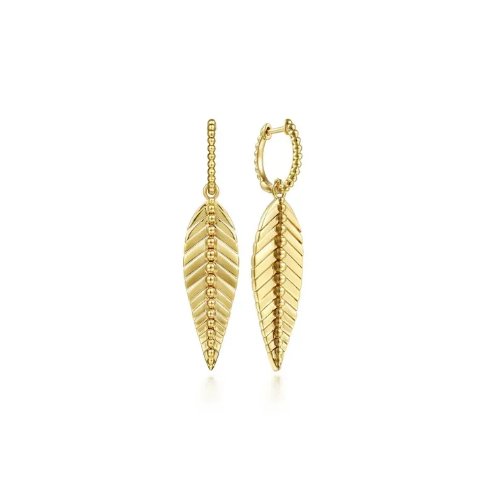Gabriel Co Earrings Gabriel Co Huggie Drop Leaf Earrings
