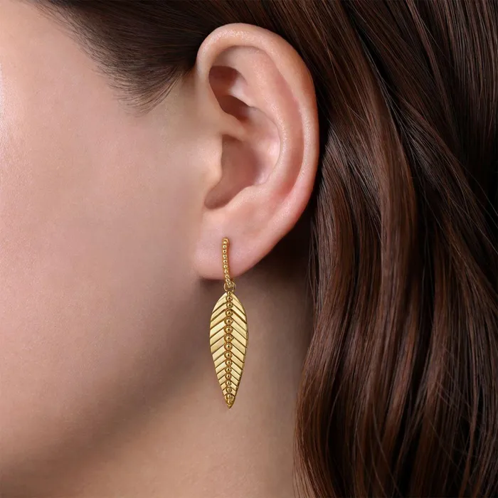 Gabriel Co Earrings Gabriel Co Huggie Drop Leaf Earrings Gabriel Co Earrings Gabriel Co Huggie Drop Leaf Earrings