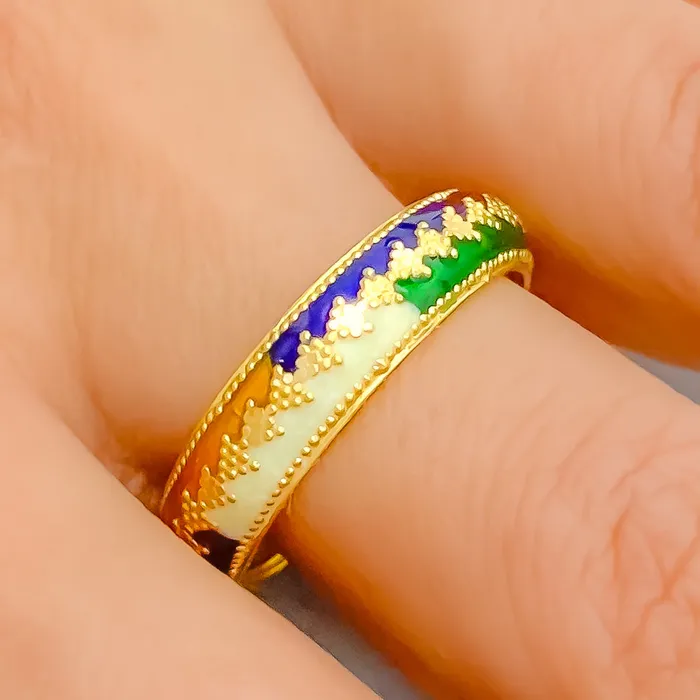 Glossy Detailed 22k Gold Ring Andaaz Jewelers Rings