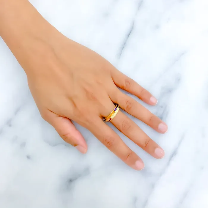 Glossy Detailed 22k Gold Ring Andaaz Jewelers Rings
