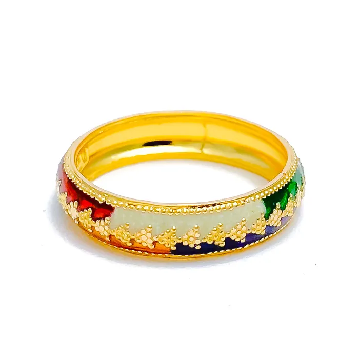 Glossy Detailed 22k Gold Ring Andaaz Jewelers Rings