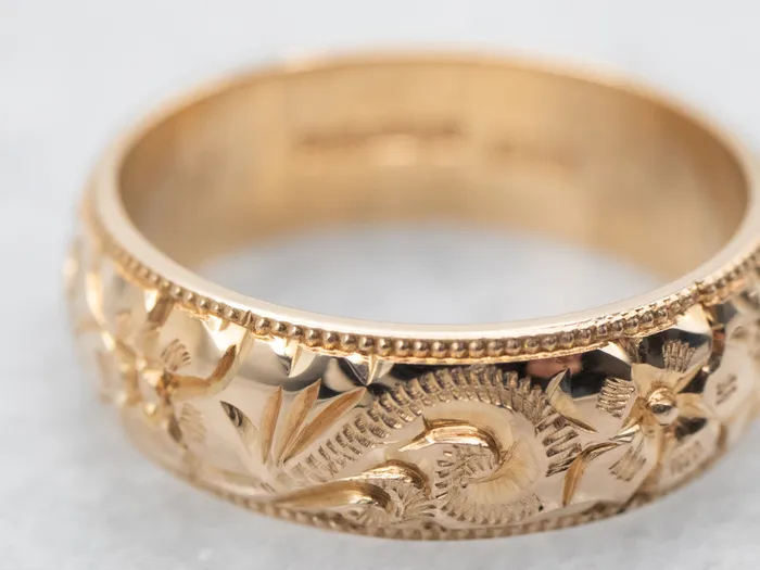 Gold Floral Wedding Band Market Square Jewelers Rings Gold Floral Wedding Band Market Square Jewelers Rings