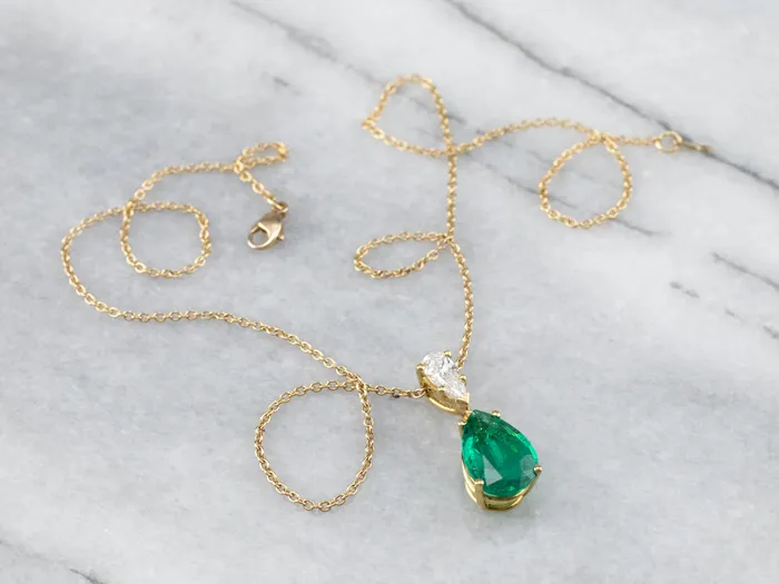 Gorgeous Emerald and Diamond Necklace Market Square Jewelers Necklaces
