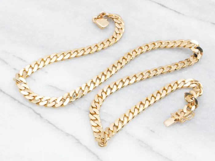 Heavy 18Karat Gold Curb Chain with Box Clasp Market Square Jewelers Necklaces