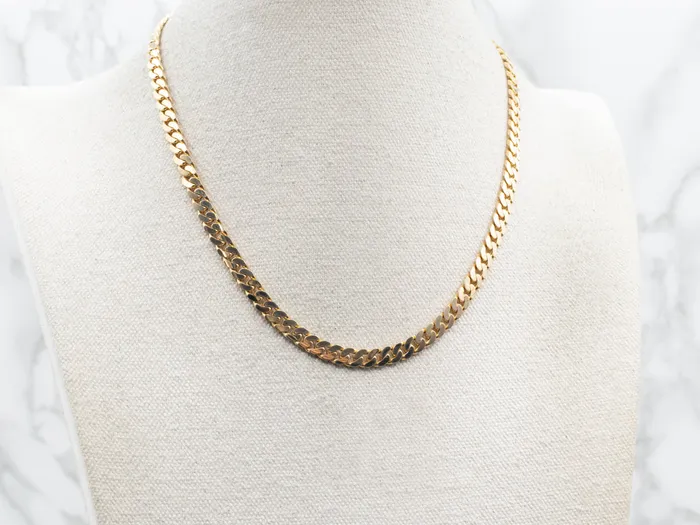 Heavy 18Karat Gold Curb Chain with Box Clasp Market Square Jewelers Necklaces