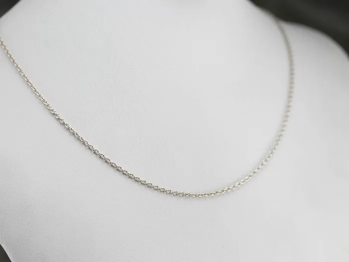 High 18 Karat White Gold Oval Link Chain Market Square Jewelers Rings High 18 Karat White Gold Oval Link Chain Market Square Jewelers Rings