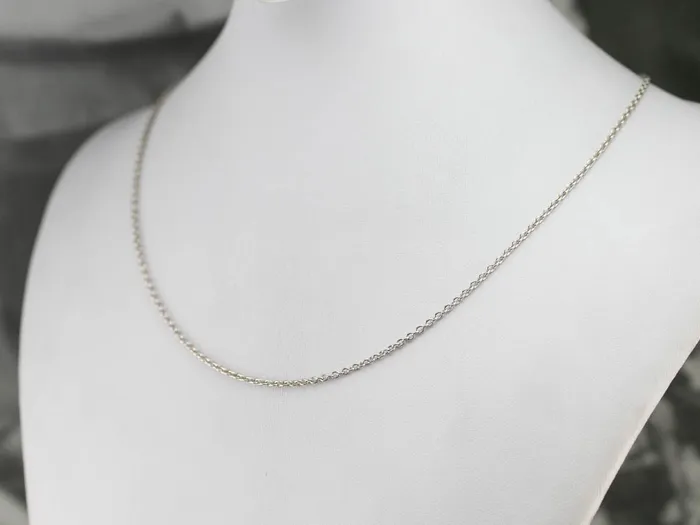 High 18 Karat White Gold Oval Link Chain Market Square Jewelers Rings High 18 Karat White Gold Oval Link Chain Market Square Jewelers Rings