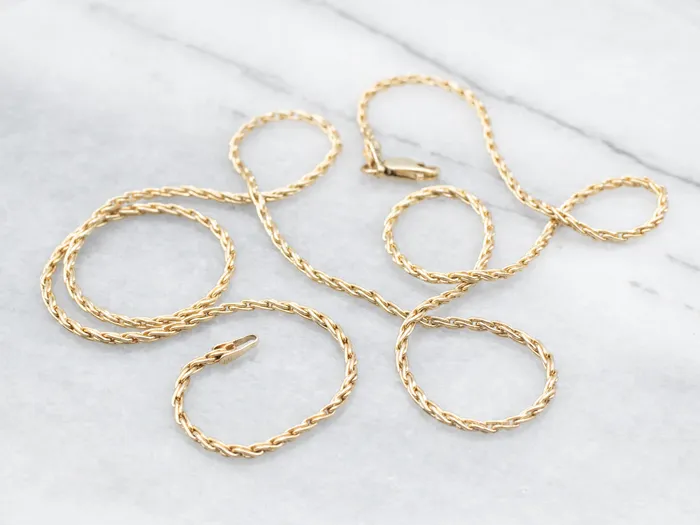 Long Gold Woven Chain with Lobster Clasp Market Square Jewelers Necklaces Long Gold Woven Chain with Lobster Clasp Market Square Jewelers Necklaces