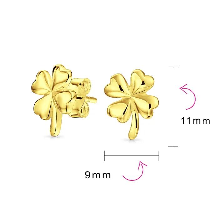 Luck of the Irish Shamrock Stud Earrings Sterling Silver St Patricks Day Charm BlingJewelry Wholesale Earrings