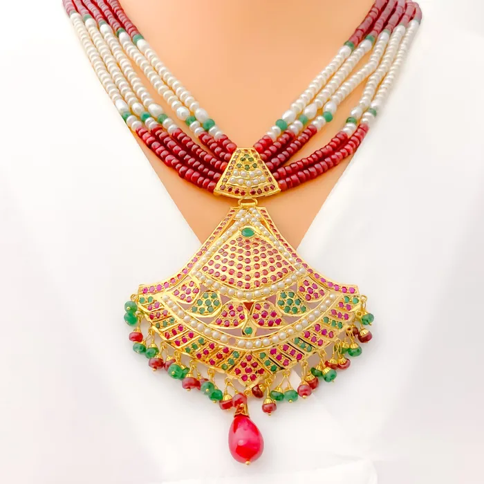 Magnificent Ornamental 22k Gold Heirloom Necklace Set Andaaz Jewelers Necklaces
