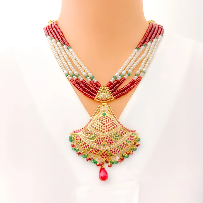 Magnificent Ornamental 22k Gold Heirloom Necklace Set Andaaz Jewelers Necklaces