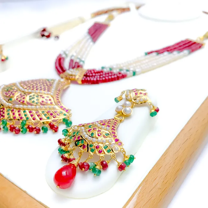 Magnificent Ornamental 22k Gold Heirloom Necklace Set Andaaz Jewelers Necklaces