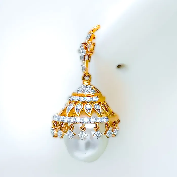 Magnificent Rose Gold Diamond 18k Gold Jhumkis Andaaz Jewelers PreStyled Sets