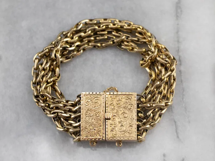 Market Square Jewelers Antique Multi Strand Chain Bracelet Bracelets