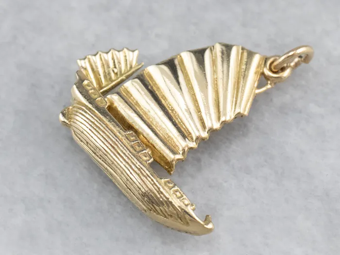 Market Square Jewelers Charm Necklaces Chinese Junk Ship Gold Charm Market Square Jewelers Charm Necklaces Chinese Junk Ship Gold Charm