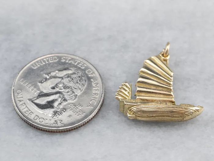 Market Square Jewelers Charm Necklaces Chinese Junk Ship Gold Charm Market Square Jewelers Charm Necklaces Chinese Junk Ship Gold Charm