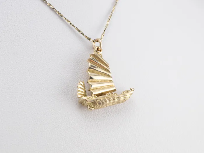 Market Square Jewelers Charm Necklaces Chinese Junk Ship Gold Charm Market Square Jewelers Charm Necklaces Chinese Junk Ship Gold Charm