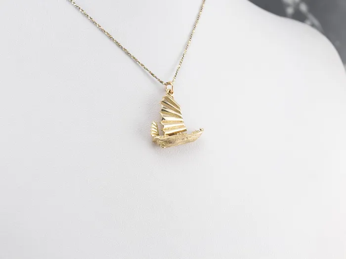 Market Square Jewelers Charm Necklaces Chinese Junk Ship Gold Charm Market Square Jewelers Charm Necklaces Chinese Junk Ship Gold Charm