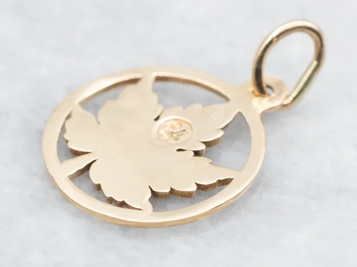 Market Square Jewelers Charm Necklaces Gold Maple Leaf Charm Pendant