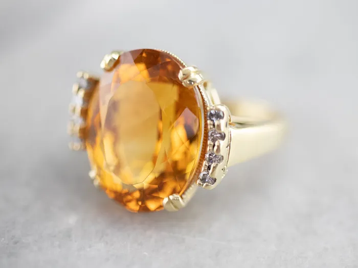 Market Square Jewelers Citrine and Diamond Cocktail Ring Rings Market Square Jewelers Citrine and Diamond Cocktail Ring Rings