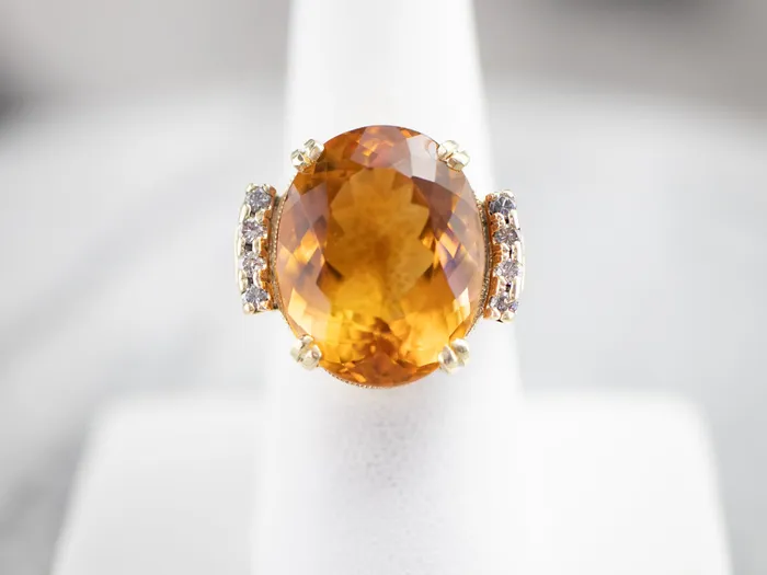 Market Square Jewelers Citrine and Diamond Cocktail Ring Rings Market Square Jewelers Citrine and Diamond Cocktail Ring Rings