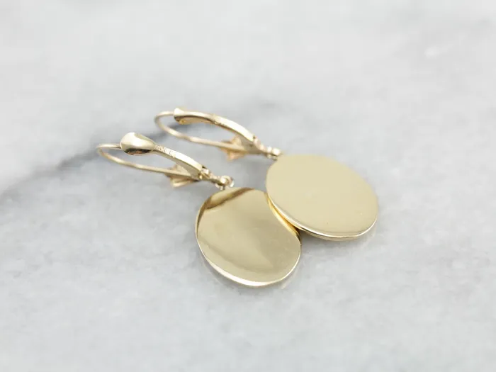 Market Square Jewelers Earrings Engraved Oval Converted Cufflink Drop Earrings Market Square Jewelers Earrings Engraved Oval Converted Cufflink Drop Earrings