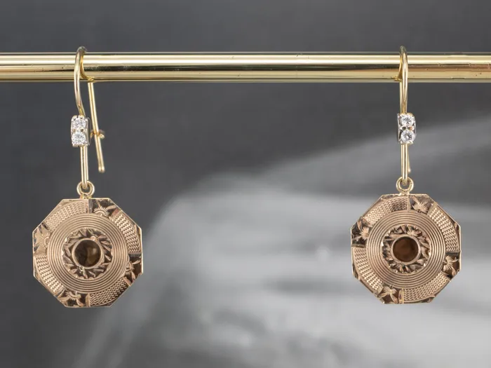 Market Square Jewelers Earrings Etched Gold Diamond Drop Earrings Market Square Jewelers Earrings Etched Gold Diamond Drop Earrings