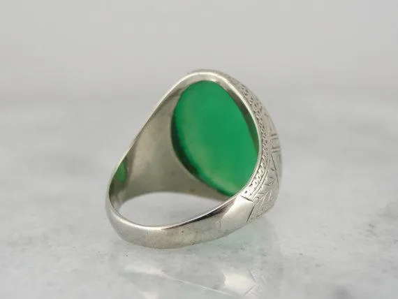 Market Square Jewelers Engraved Art Deco Chrysoprase White Gold Statement Ring Rings Market Square Jewelers Engraved Art Deco Chrysoprase White Gold Statement Ring Rings