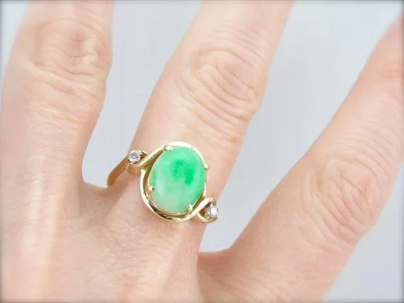 Market Square Jewelers Ladies Jadeite and Diamond Cocktail Ring Rings Market Square Jewelers Ladies Jadeite and Diamond Cocktail Ring Rings