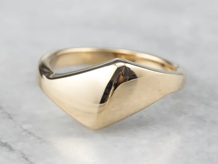 Market Square Jewelers Modernist Tapered 14K Gold Band Ring Rings