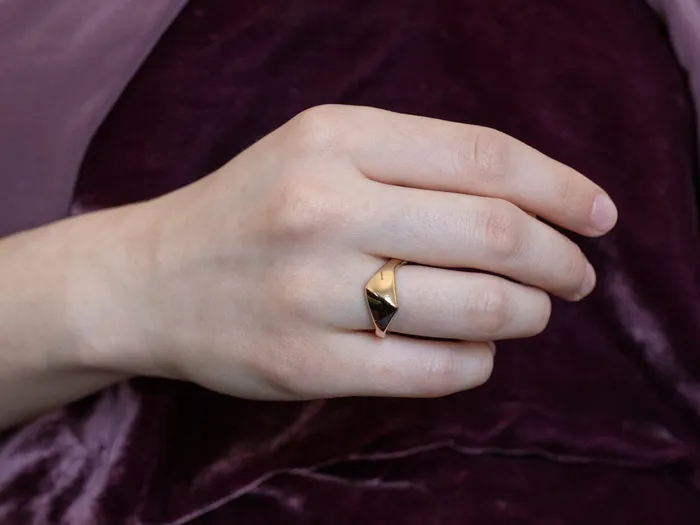 Market Square Jewelers Modernist Tapered 14K Gold Band Ring Rings Market Square Jewelers Modernist Tapered 14K Gold Band Ring Rings