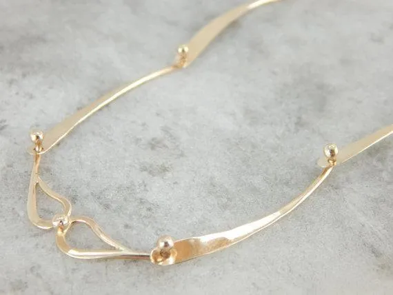 Market Square Jewelers Necklaces Hand Made Modernist Yellow Gold Necklace