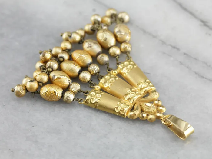 Market Square Jewelers Necklaces High Karat Gold and Blown Glass Bead Pendant Market Square Jewelers Necklaces High Karat Gold and Blown Glass Bead Pendant