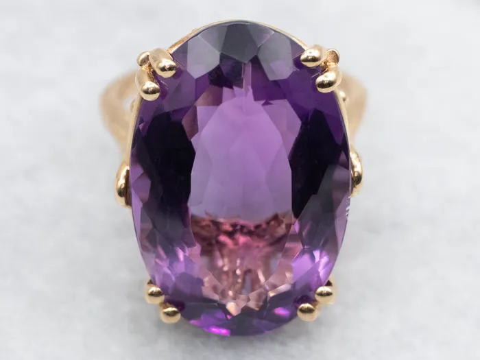 Market Square Jewelers OvalCut Amethyst Solitaire Cocktail Ring Rings