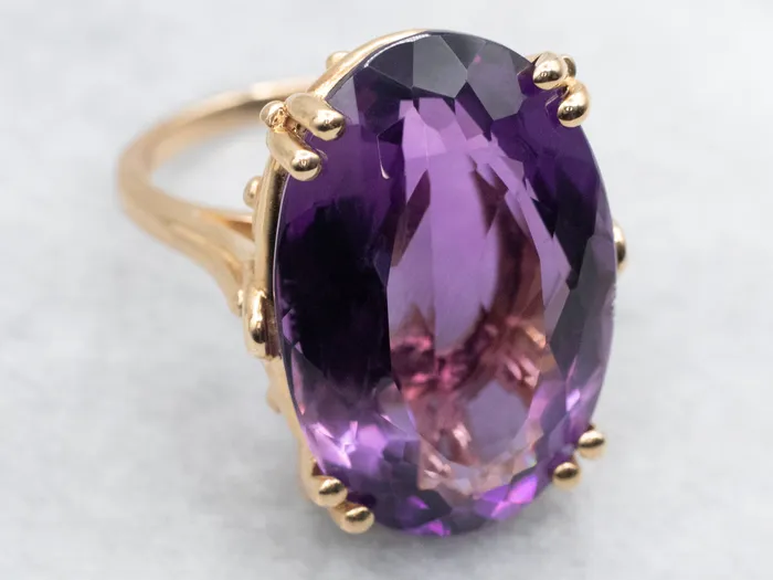 Market Square Jewelers OvalCut Amethyst Solitaire Cocktail Ring Rings