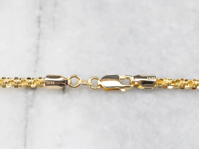 Market Square Jewelers PreStyled Sets 14K Gold Sparkling Fancy Link Chain Market Square Jewelers PreStyled Sets 14K Gold Sparkling Fancy Link Chain