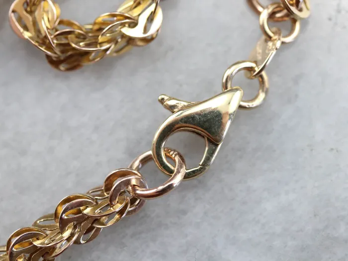 Market Square Jewelers PreStyled Sets Antique Gold Woven Link Chain Market Square Jewelers PreStyled Sets Antique Gold Woven Link Chain