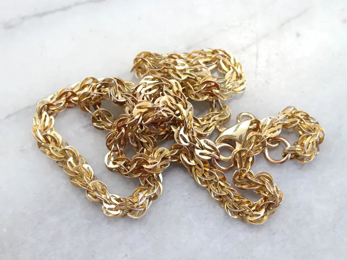 Market Square Jewelers PreStyled Sets Antique Gold Woven Link Chain Market Square Jewelers PreStyled Sets Antique Gold Woven Link Chain