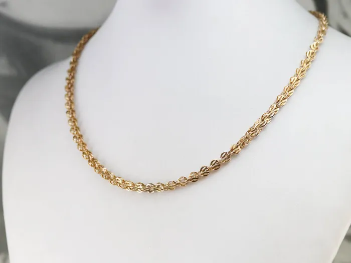 Market Square Jewelers PreStyled Sets Antique Gold Woven Link Chain Market Square Jewelers PreStyled Sets Antique Gold Woven Link Chain