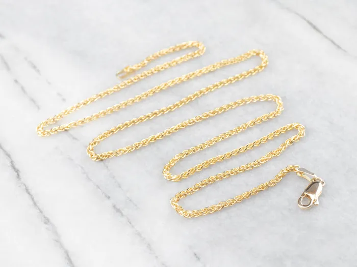 Market Square Jewelers PreStyled Sets Italian 14K Gold Wheat Chain Market Square Jewelers PreStyled Sets Italian 14K Gold Wheat Chain