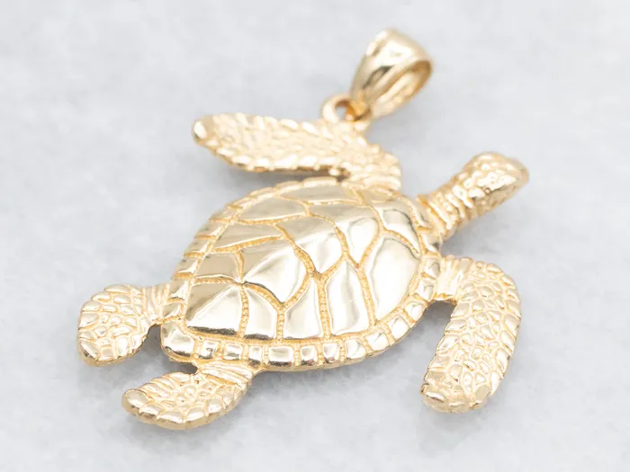 Market Square Jewelers PreStyled Sets Yellow Gold Sea Turtle Pendant