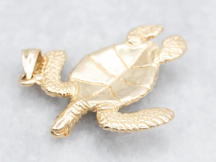 Market Square Jewelers PreStyled Sets Yellow Gold Sea Turtle Pendant
