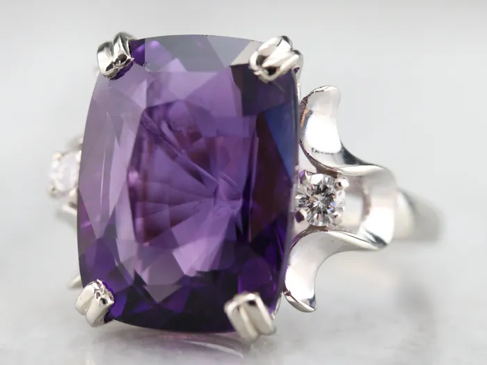 Market Square Jewelers Rings Amethyst and Diamond Cocktail Ring
